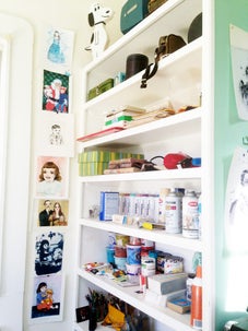 Sketches and art supplies in Patterson's studio, 2014. (Photo: Sherri Caudell)