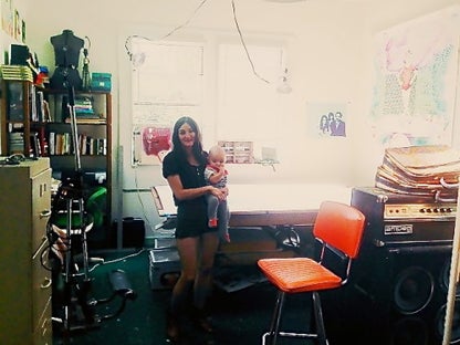 S. Patricia Patterson and her son Levi in her studio in Pine Lake, Georgia, 2014. (Photo: Sherri Caudell)