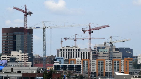 cranes over nashville skyline