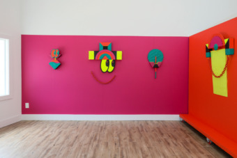 installation view of hot pink exhibition