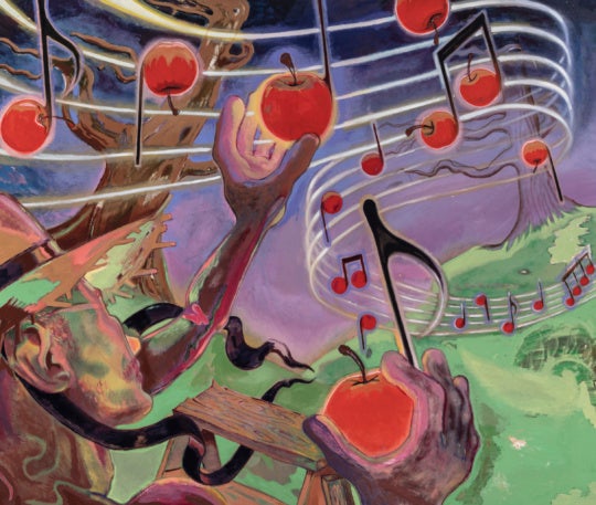 painting with apples and music notes